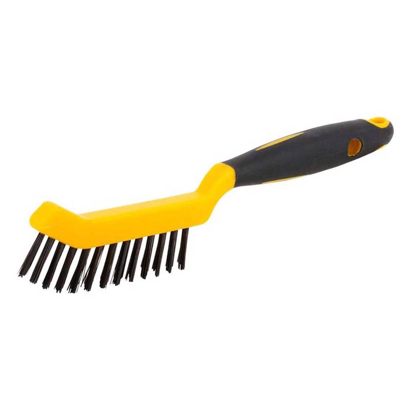 Brake Shoe Cleaning Brush 245/95 straight steel wire 0,30 T23 plastic handle yellow-black / 2 rows
