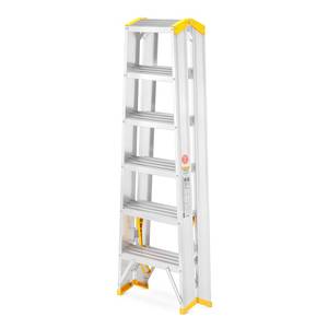 Double-Sided Aluminium Stepladder FORTE 9406, 2x6 steps