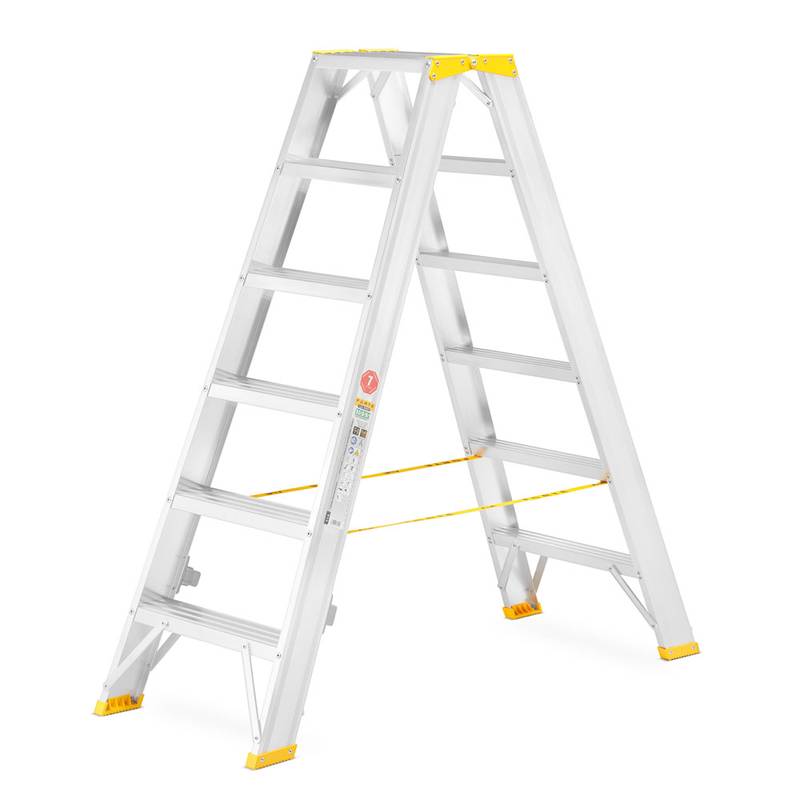 Double-Sided Aluminium Stepladder FORTE 9406, 2x6 steps