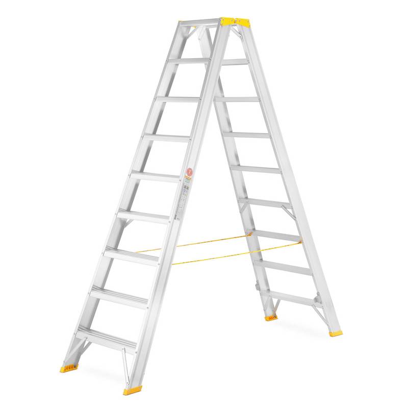 Double-Sided Aluminium Stepladder FORTE 9409, 2x9 steps