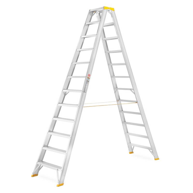 Double-Sided Aluminium Stepladder FORTE 9412, 2x12 steps
