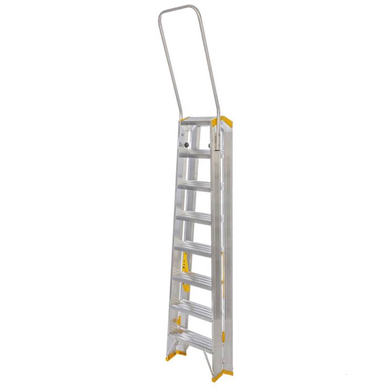 Double-Sided Aluminium Stepladder FORTE with Handrail, 9418, 2x8 steps