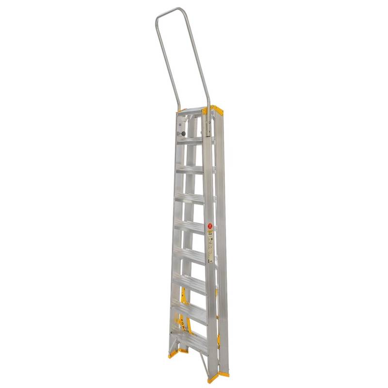 Double-Sided Aluminium Stepladder FORTE with Handrail, 9419, 2x9 steps