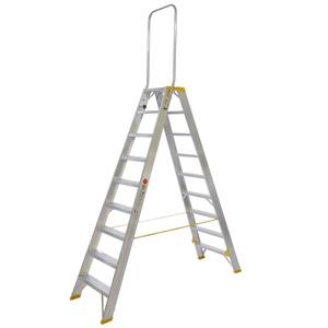 Double-Sided Aluminium Stepladder FORTE with Handrail, 9419, 2x9 steps