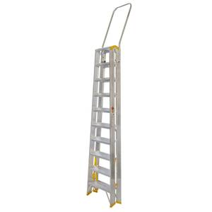 Double-Sided Aluminium Stepladder FORTE with Handrail, 9420, 2x10 steps
