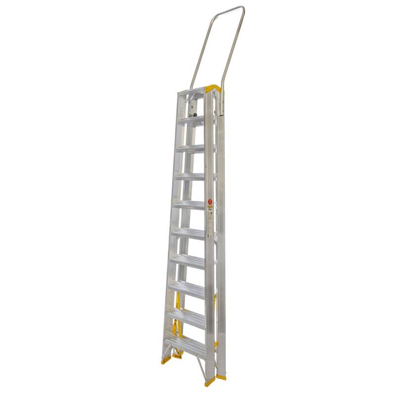 Double-Sided Aluminium Stepladder FORTE with Handrail, 9420, 2x10 steps