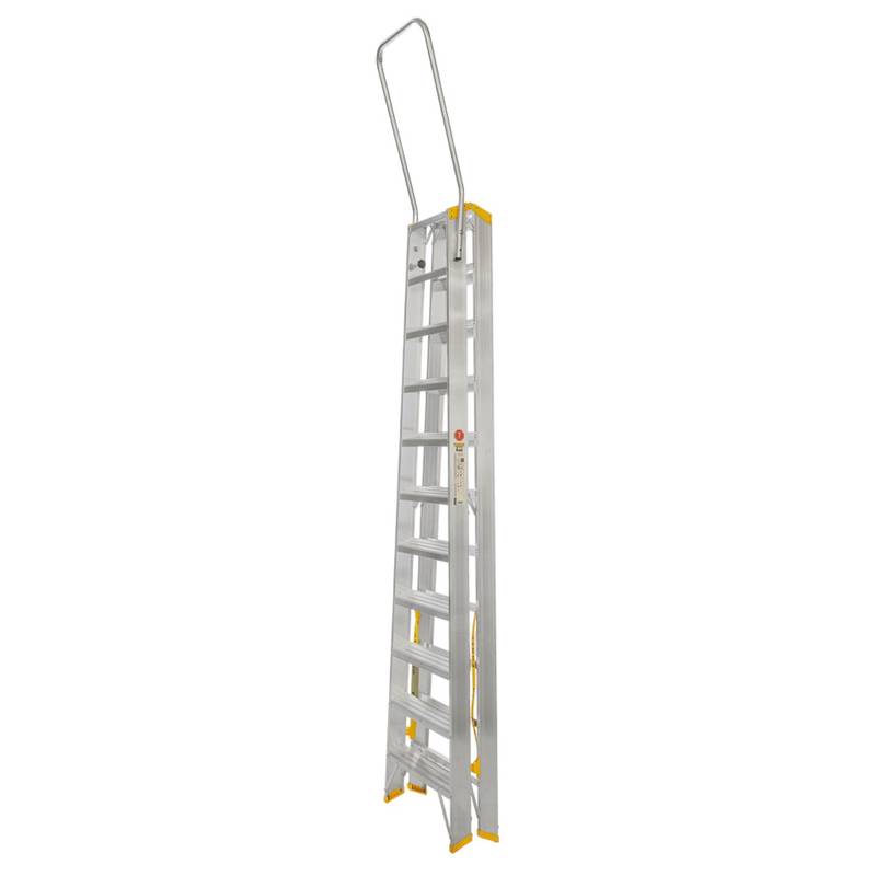 Double-Sided Aluminium Stepladder FORTE with Handrail, 9421, 2x11 steps