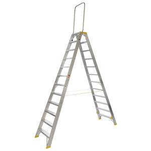 Double-Sided Aluminium Stepladder FORTE with Handrail, 9422, 2x12 steps