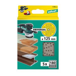 Multi-Hole Sanding Discs for Eccentric Sanders, Ø 125 mm K180 5pcs