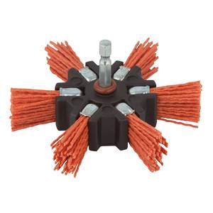 Nylon rotary flap brush hex shank red Ø100