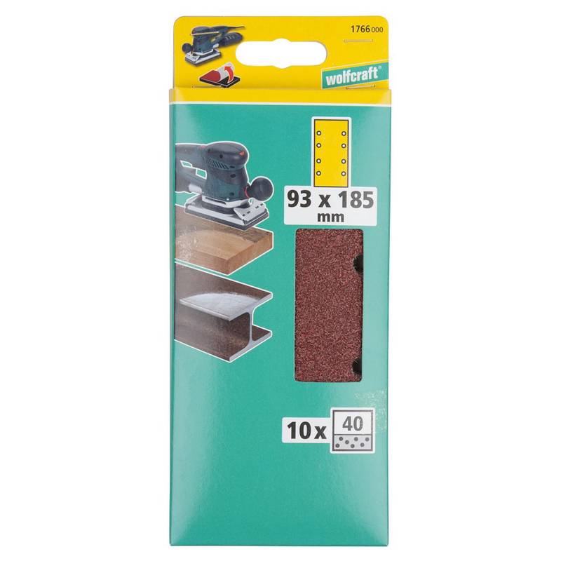 Easy-Fix Sanding Sheet for wood/metal 10 pcs 93 x 185 mm K40