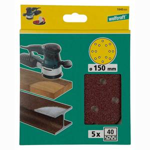 Lihvpaberketas Ø 150mm 5tk velcro 14 ava K40
