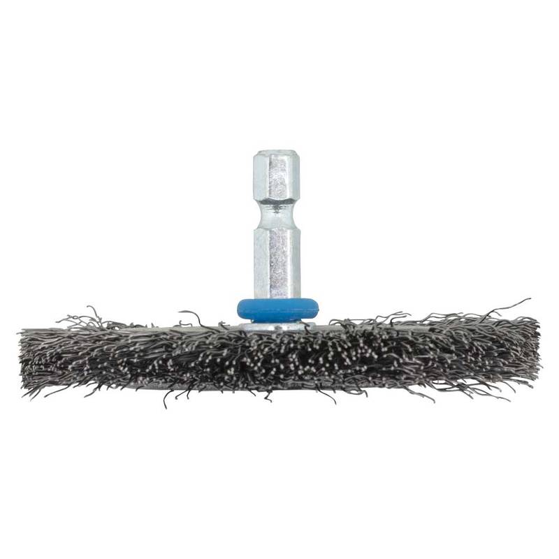 Steel Wire Wheel Brush Ø75x10mm Hexagon shank A/F 6.35 mm (¼")