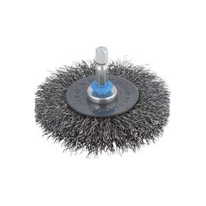 Steel Wire Wheel Brush Ø75x10mm Hexagon shank A/F 6.35 mm (¼")