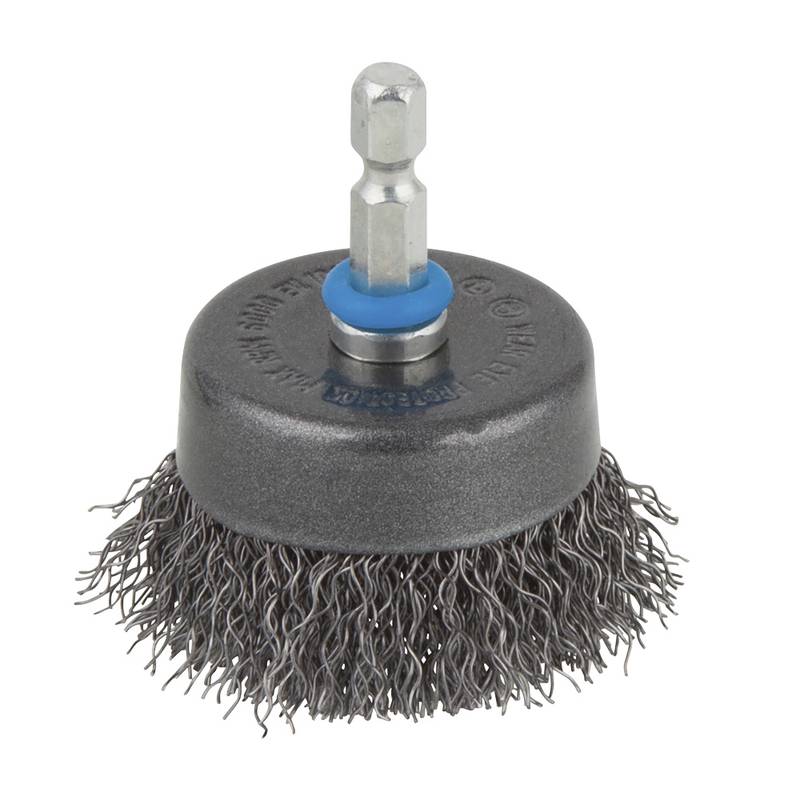 Steel Wire Cup Brush Ø50mm, Hexagon shank A/F 6.35 mm (¼")