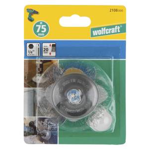 Steel Wire Cup Brush Ø75mm, Hexagon shank A/F 6.35 mm (¼")