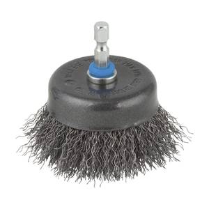 Steel Wire Cup Brush Ø75mm, Hexagon shank A/F 6.35 mm (¼")