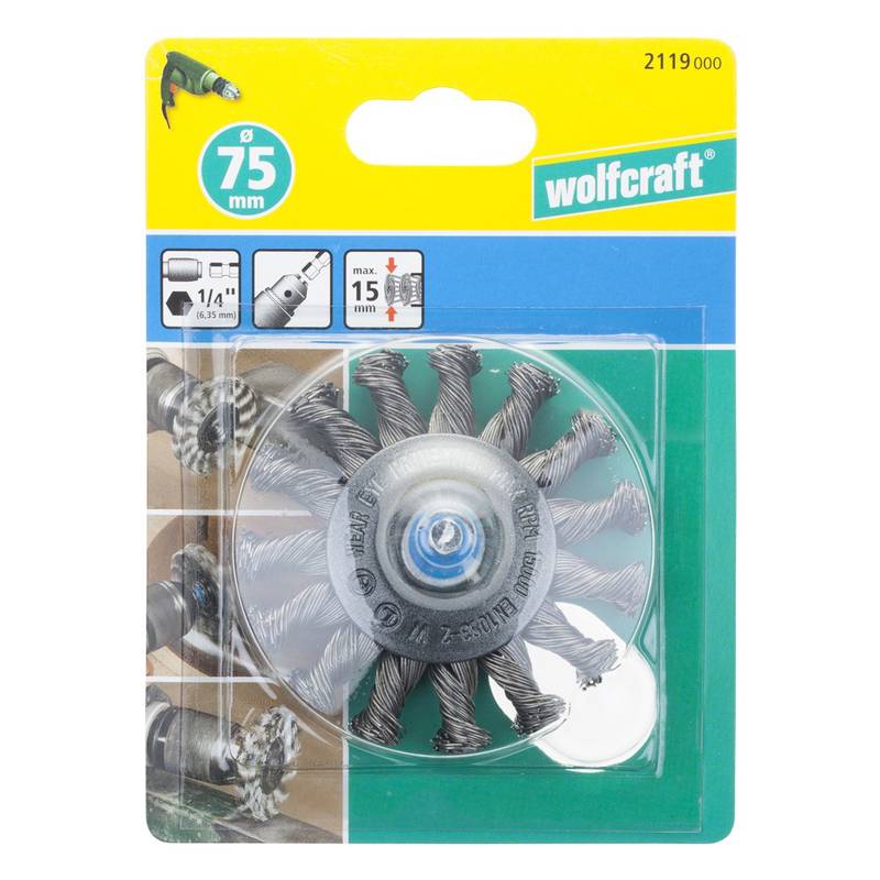 Ketashari trellile 75mm põimitud x 1/4" sabaga / pakendis