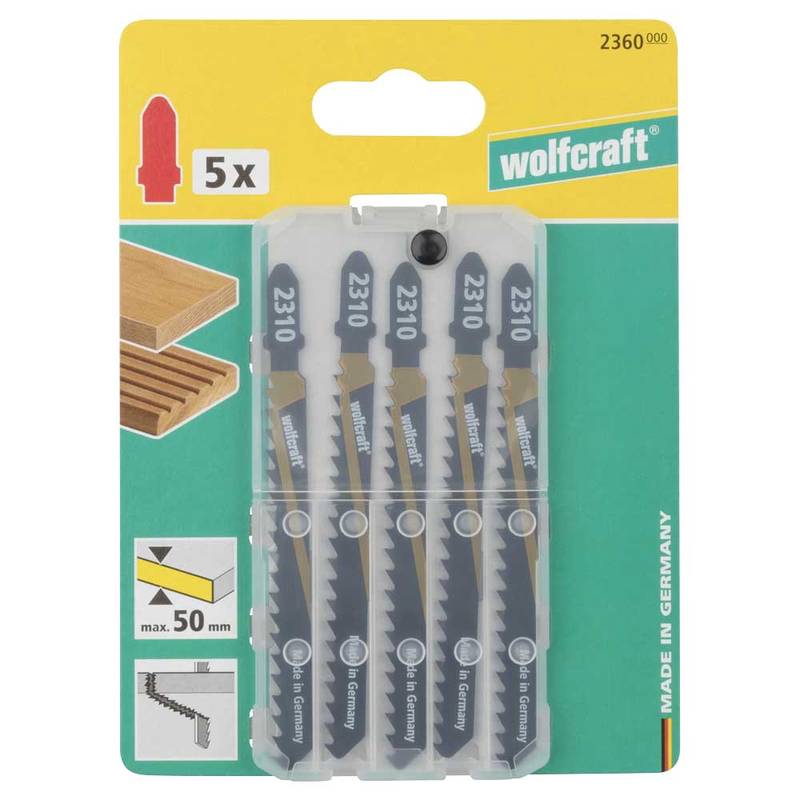 HCS Jigsaw Blades 5 pcs, T-shank, wood, fast rough cut