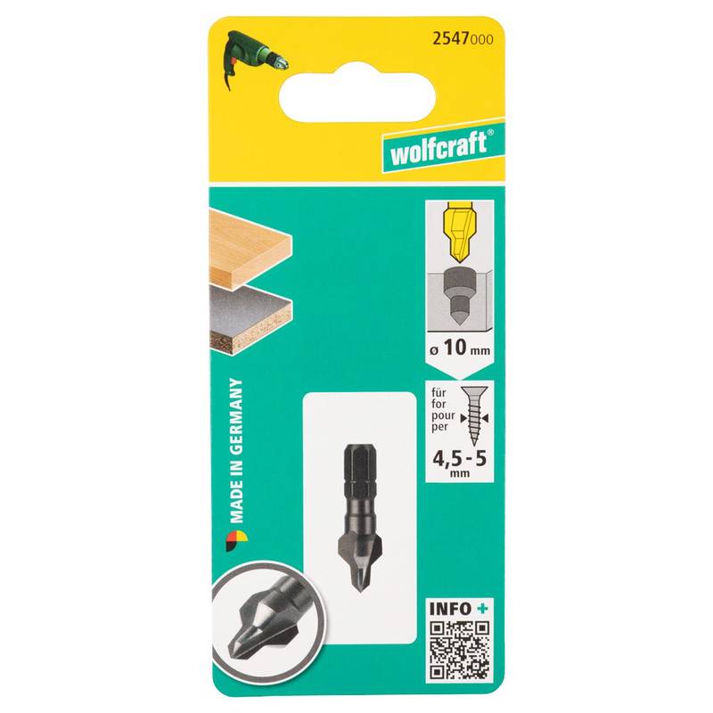 Countersink 4 - 10 mm, 3 cutting edges, hexagonal shank