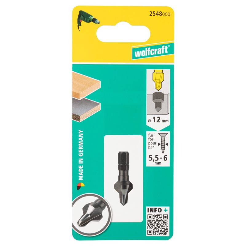 Countersink 5 - 12 mm, 3 cutting edges, hexagonal shank