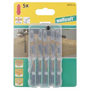 HCS Jigsaw Blades 100/75 mm, T-shank, wood and acrylic glass, clean cut 5pcs