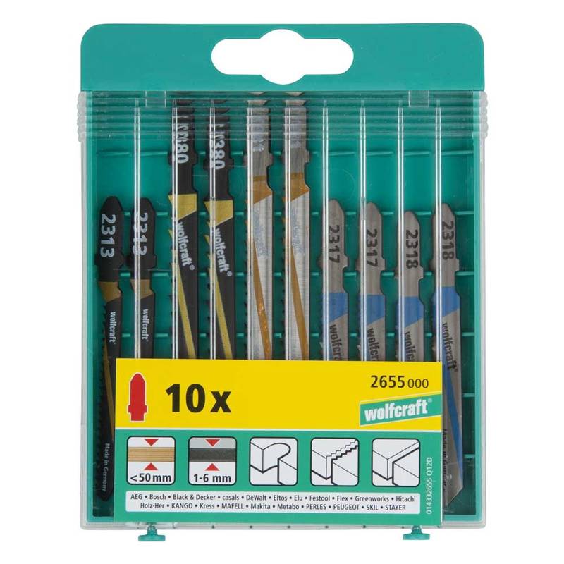 Jigsaw Blade Set 10 Pcs., T-shank