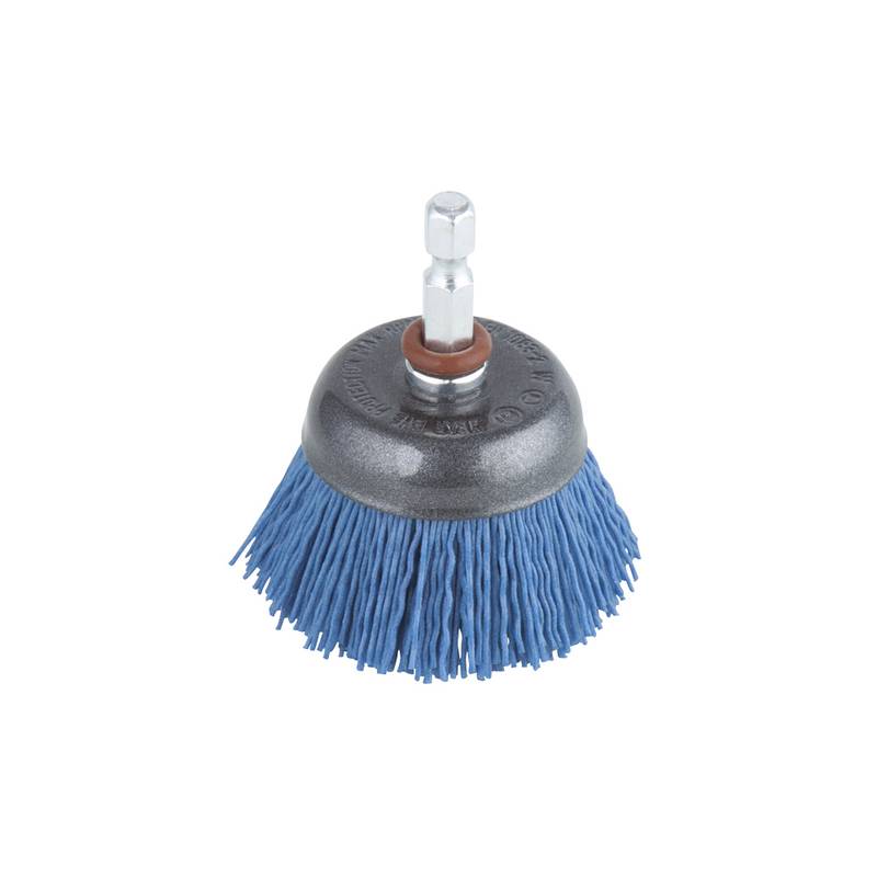 Nylon Wire Cup Brush, soft Ø50mm, Hexagon shank