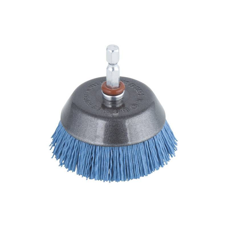 Nylon Wire Cup Brush, soft Ø65mm, Hexagon shank