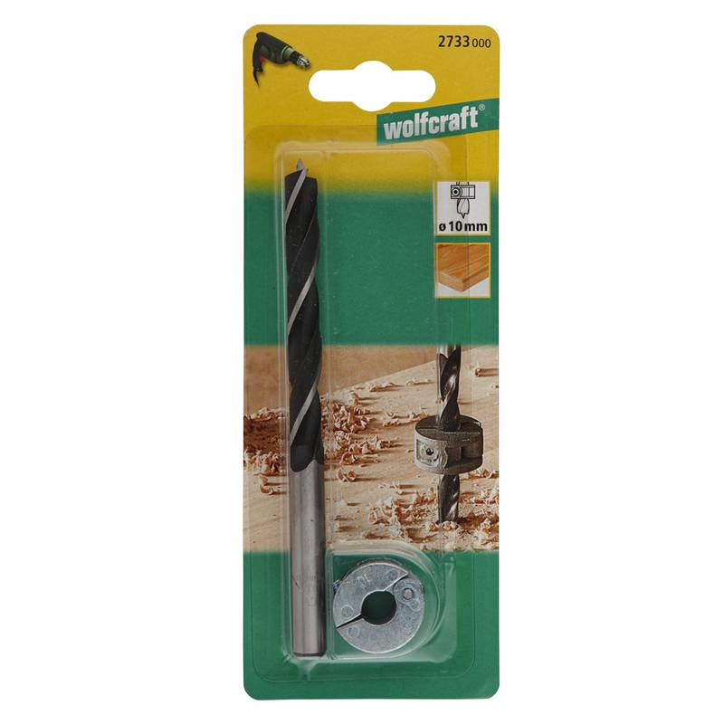 Wood Twist Drill Bit Set 10 mm With Depth Stop, 2 Pcs.