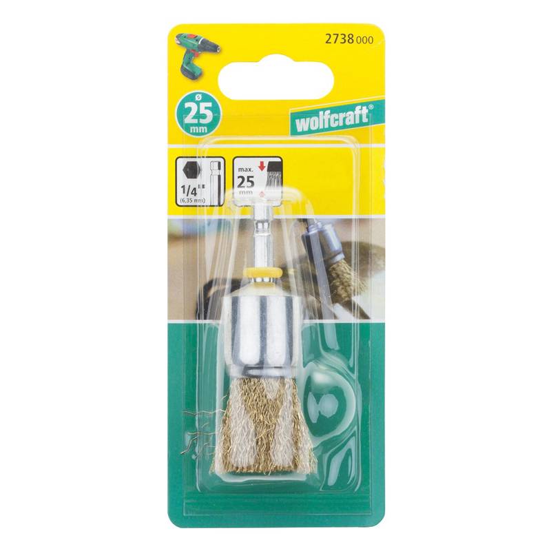 Brass Wire End Brush Ø25mm hexagon shank