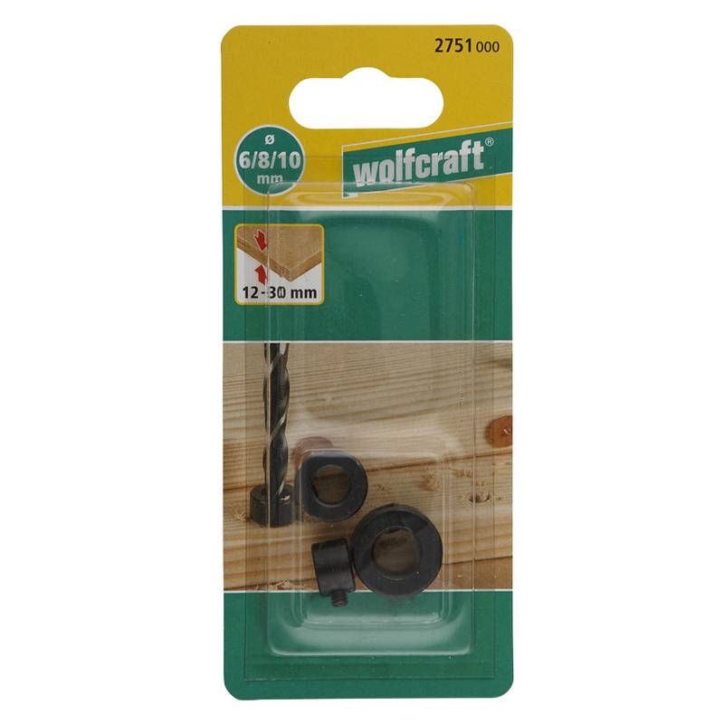 Depth Stop Set for wood drill bits, 3 pcs. 6,8,10mm
