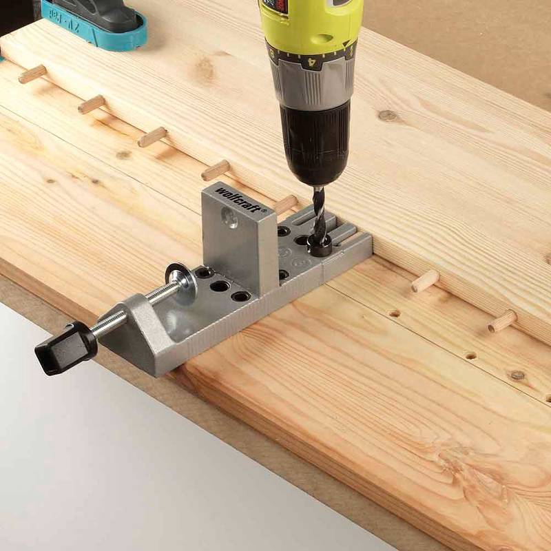 Universal Dowelling Set (CE) with wood dowels, depth stop and wood drill Ø 8 mm