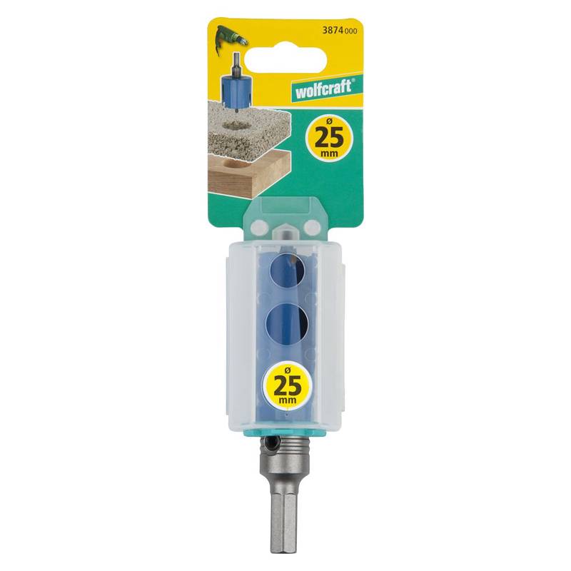 Universal Hole Saw 25 mm with Mandrel, Pre-Assembled, cutting depth 60 mm