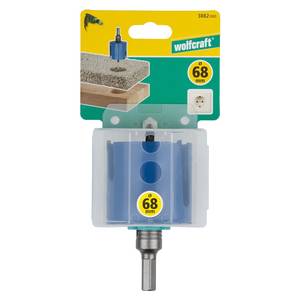 Universal Hole Saw 68 mm with Mandrel, Pre-Assembled, cutting depth 60 mm