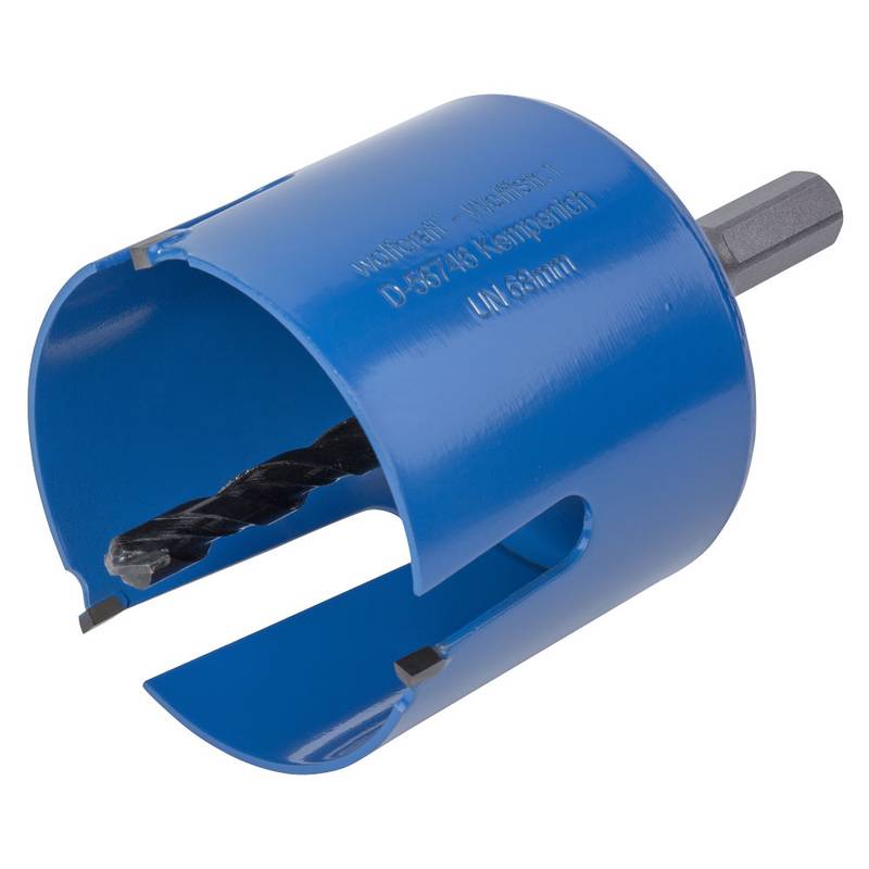 Universal Hole Saw 68 mm with Mandrel, Pre-Assembled, cutting depth 60 mm