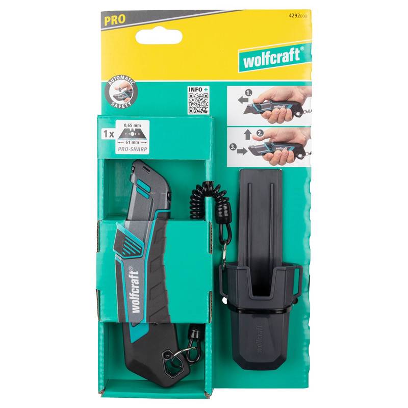 Trapezium Blade Knife PRO SAFETY with Sheath