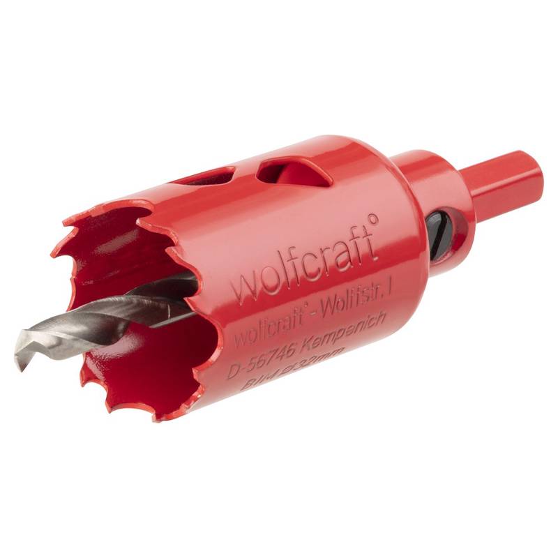 Bi-Metal Hole Saw  Ø 32 mm with hexagon adapter and centring drill, cutting depth 40 mm