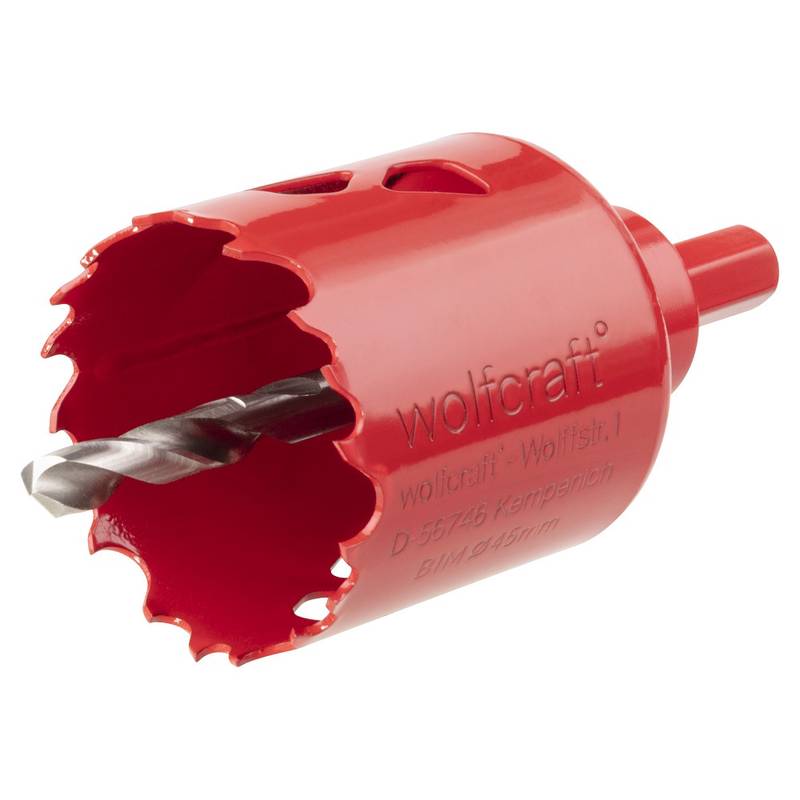 Bi-Metal Hole Saw  Ø 45 mm with hexagon adapter and centring drill, cutting depth 40 mm