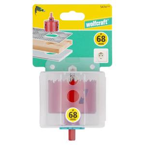 Bi-Metal Hole Saw  Ø 68 mm with hexagon adapter and centring drill, cutting depth 40 mm
