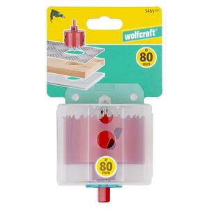 Bi-Metal Hole Saw  Ø 80 mm with hexagon adapter and centring drill, cutting depth 40 mm