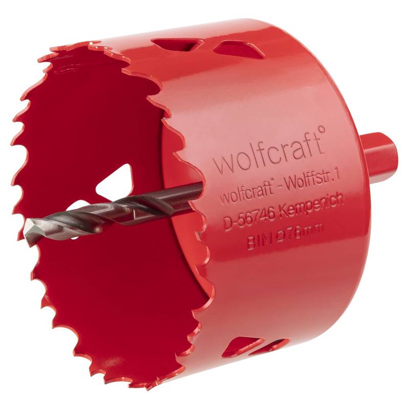 Bi-Metal Hole Saw  Ø 76 mm with hexagon adapter and centring drill, cutting depth 40 mm