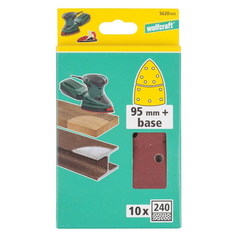 Easy-Fix Sanding Sheets, Delta 95mm + base sanding sheet, 10 pcs