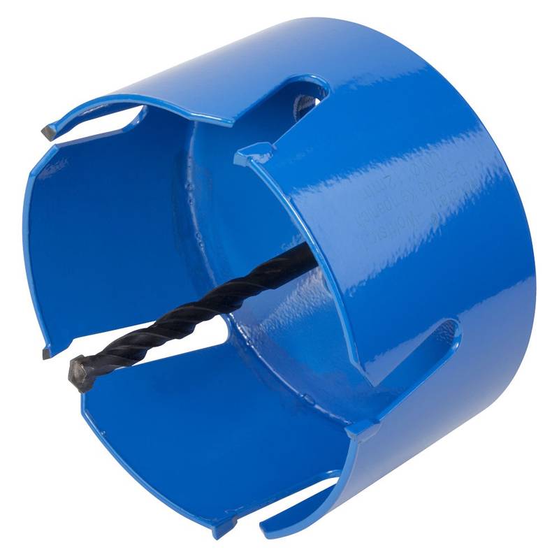 Universal hole saw Ø 112mm complete with hexagon shank and CT drill, cutting depth 60 mm