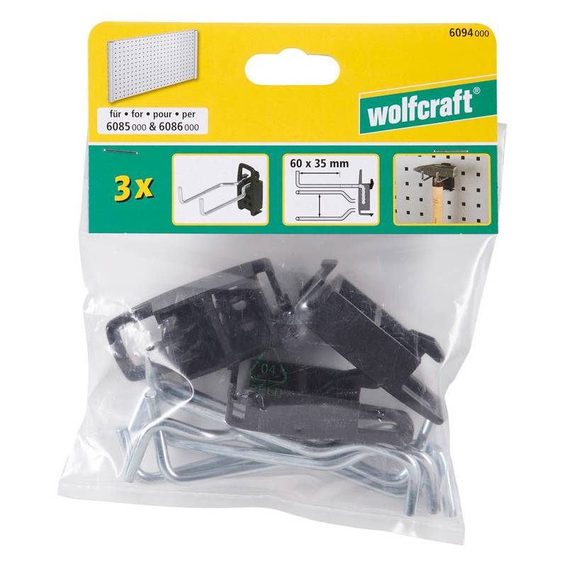 WSS Pegboard Double Hook 3pcs