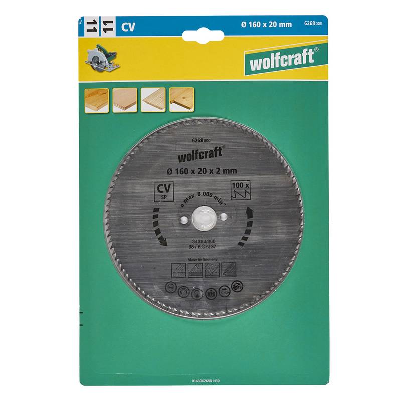Circular Hand Saw Blades ø160 mm x 20 x 100t, blue series (fine cuts)