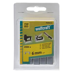 Broad Back Staples 6 mm, 2000 pcs, Extra Hard Steel, Type 053