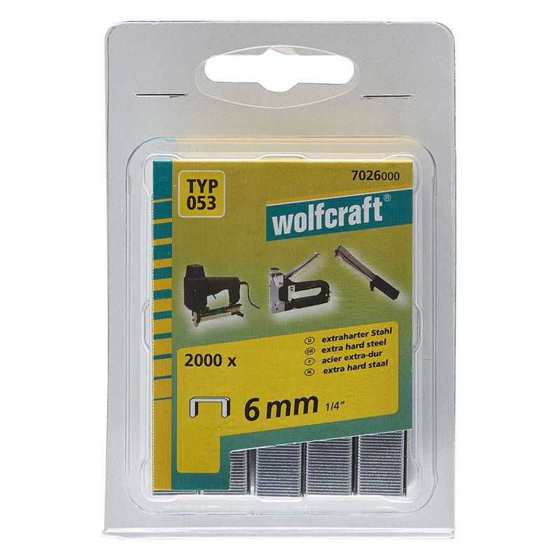 Broad Back Staples 6 mm, 2000 pcs, Extra Hard Steel, Type 053