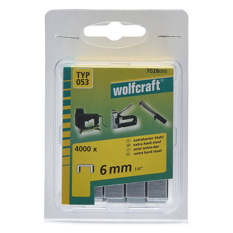 Broad Back Staples 6 mm, 4000 pcs, Extra Hard Steel, Type 053