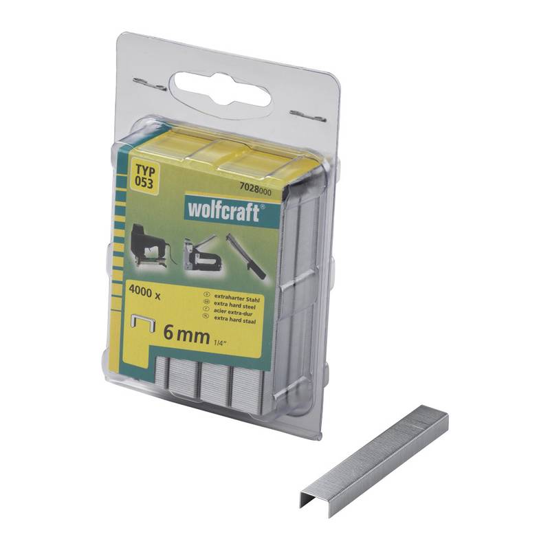 Broad Back Staples 6 mm, 4000 pcs, Extra Hard Steel, Type 053